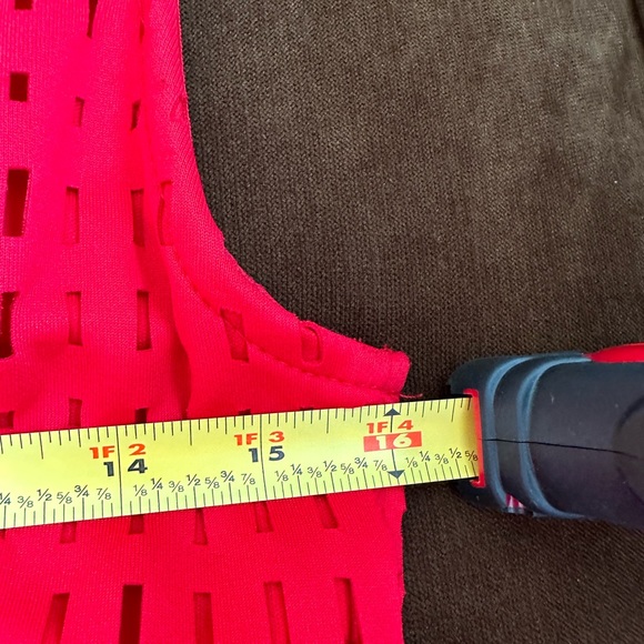 Joseph Ribkoff Limited Red Sleeveless Round Neck Cut Out Block Pattern SZ 6 - Picture 13 of 15